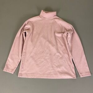 Basic Editions Turtleneck Sweater Womens Top Small Pink Long Sleeve Cotton Blend